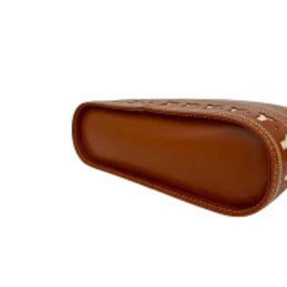 Saint Laurent L Cutout Leather Shoulder Bag Orange Brown - Picture 8 of 10